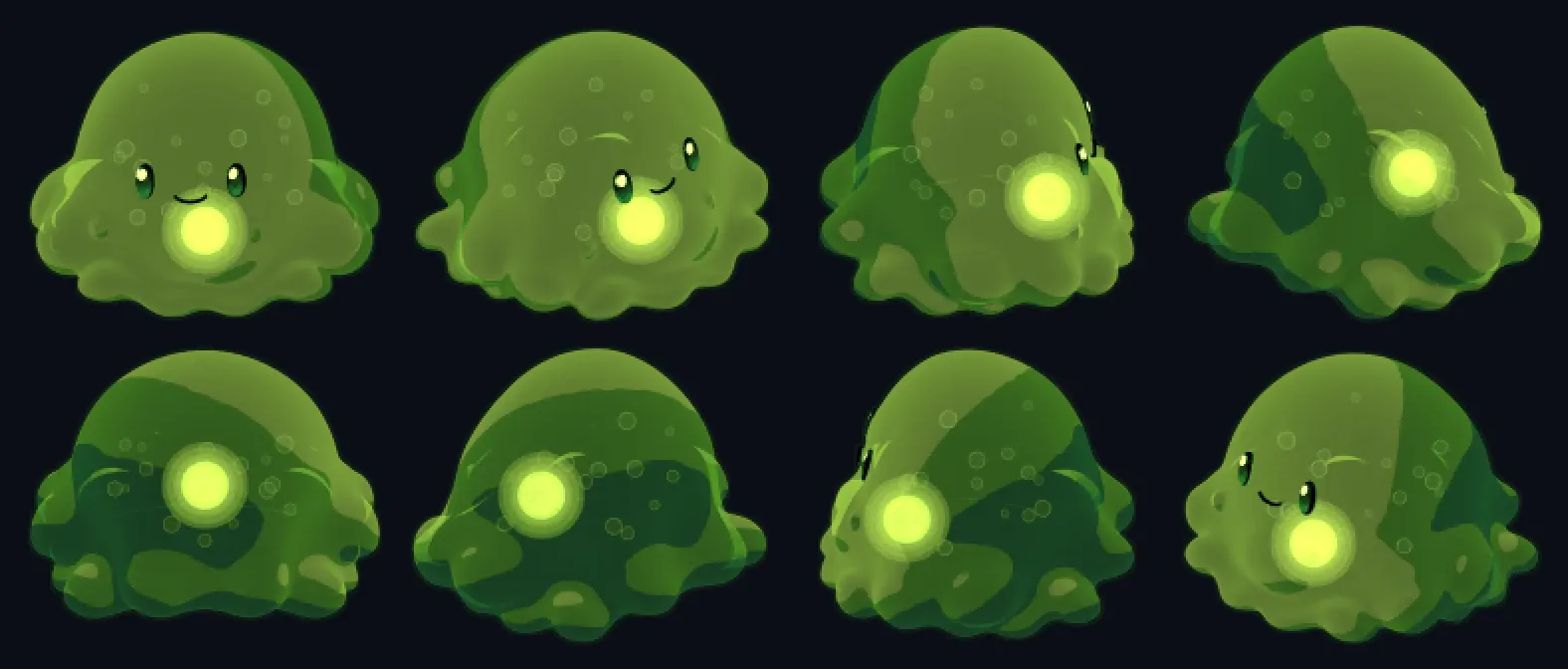 El slime nuevo en las ocho direcciones